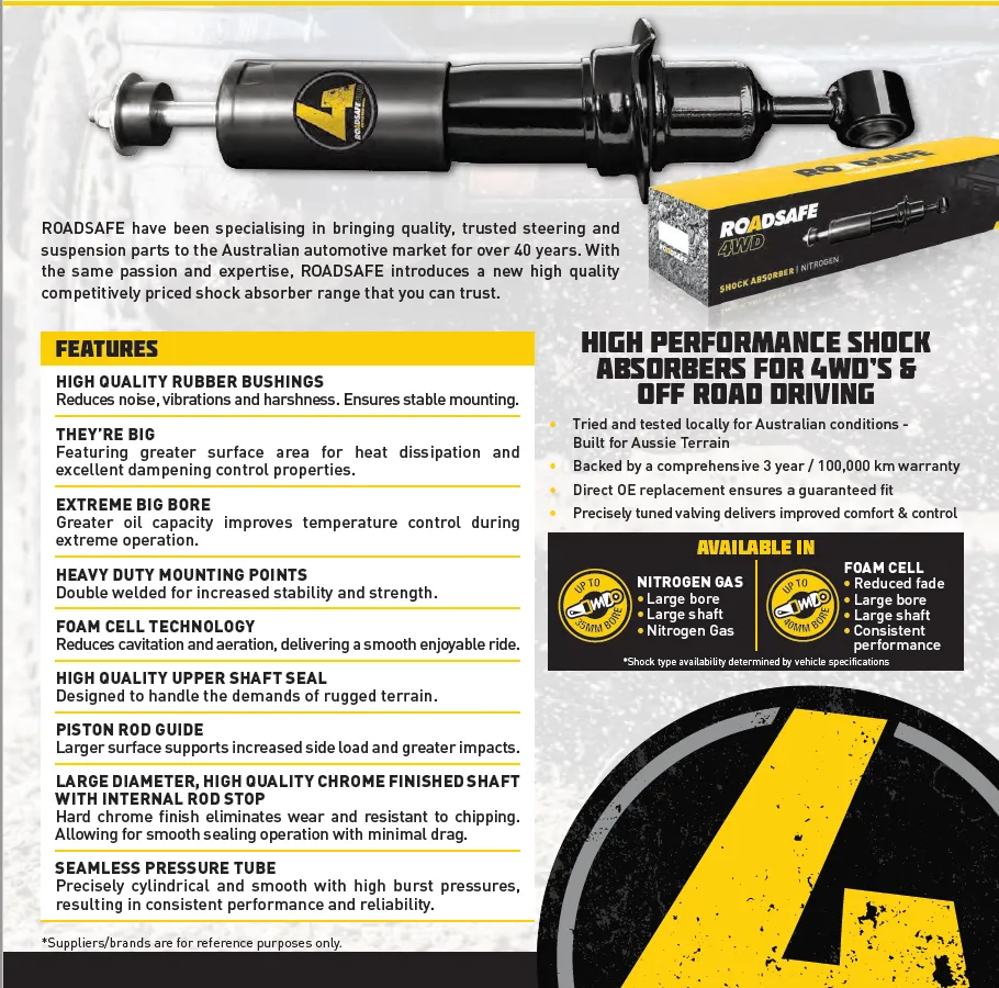 Roadsafe 4wd Foam Cell Rear Shock Absorber for Isuzu MU-X 3L UC 11/13-on