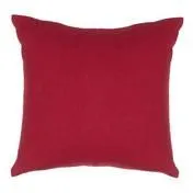 Robin Wreath Embroidered Red Cushion