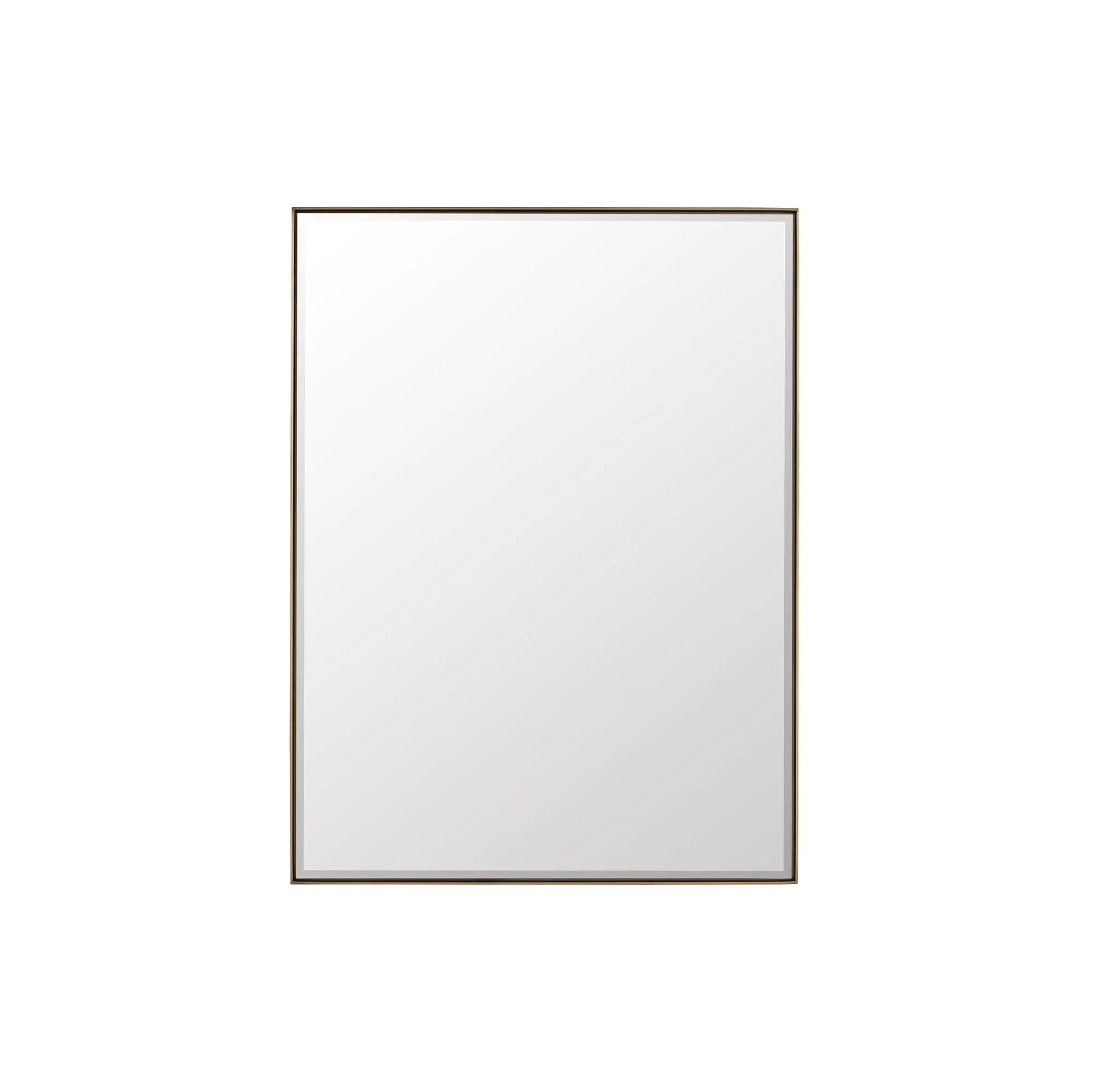 Rohe 30" Rectangular Mirror in Champagne Brass