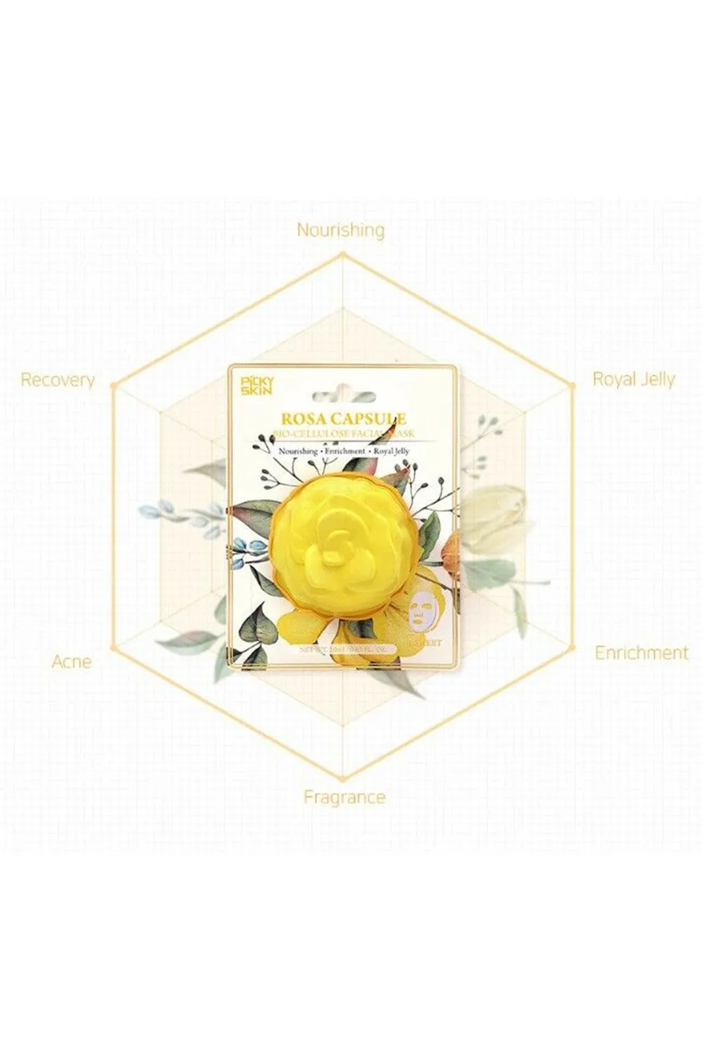 Rosa Capsule Bio-Cellulose Facial Mask Set (3PCS) K-Beauty