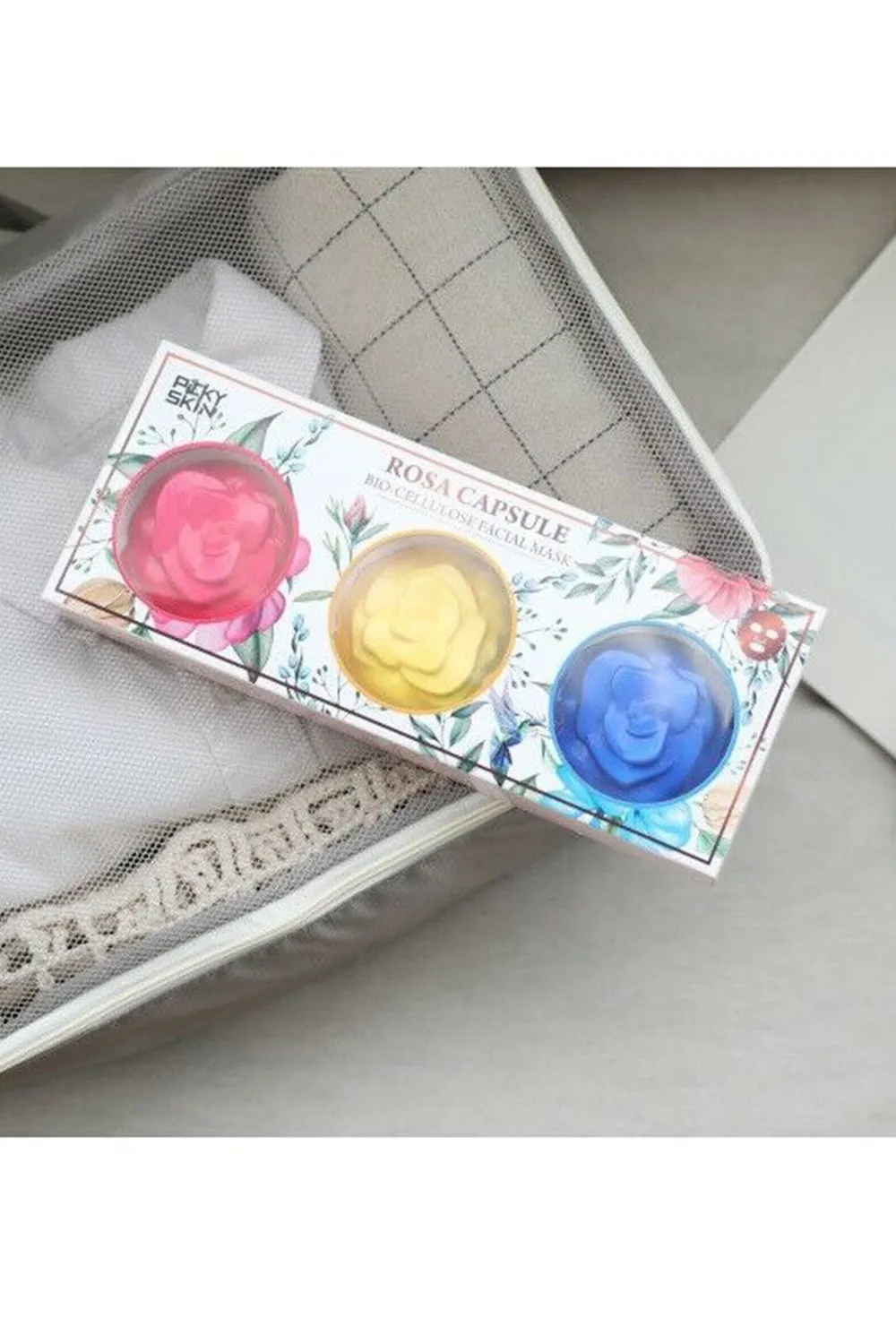 Rosa Capsule Bio-Cellulose Facial Mask Set (3PCS) K-Beauty