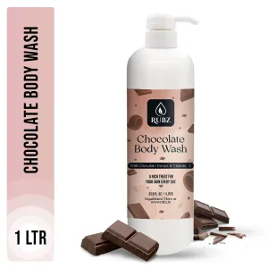 Rubz Chocolate Body Wash | Enriched With Glycerin & Long Lasting Fragrance | Soap-Free Body Wash For Women And Men | Paraben Free | SLS Free | 1 Litre