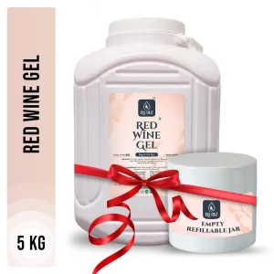 Rubz Red Wine Gel 5kg Pack With 200g Refillable Jar | Bulk Red Wine Gel for Overnight Skin Repair | Ultimate Night Gel for Glowing Skin | Ideal for Normal, Oily, Acne-prone, Combination Skin | Best for Salon, Spa, Family