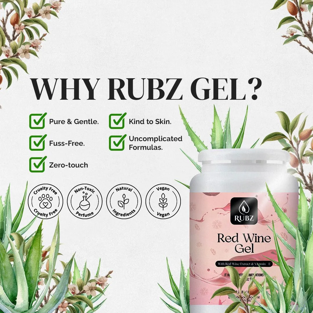 Rubz Red Wine Gel 5kg Pack With 200g Refillable Jar | Bulk Red Wine Gel for Overnight Skin Repair | Ultimate Night Gel for Glowing Skin | Ideal for Normal, Oily, Acne-prone, Combination Skin | Best for Salon, Spa, Family