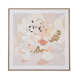 Salon Bouquet Pastle Framed Canvas 80x80cm