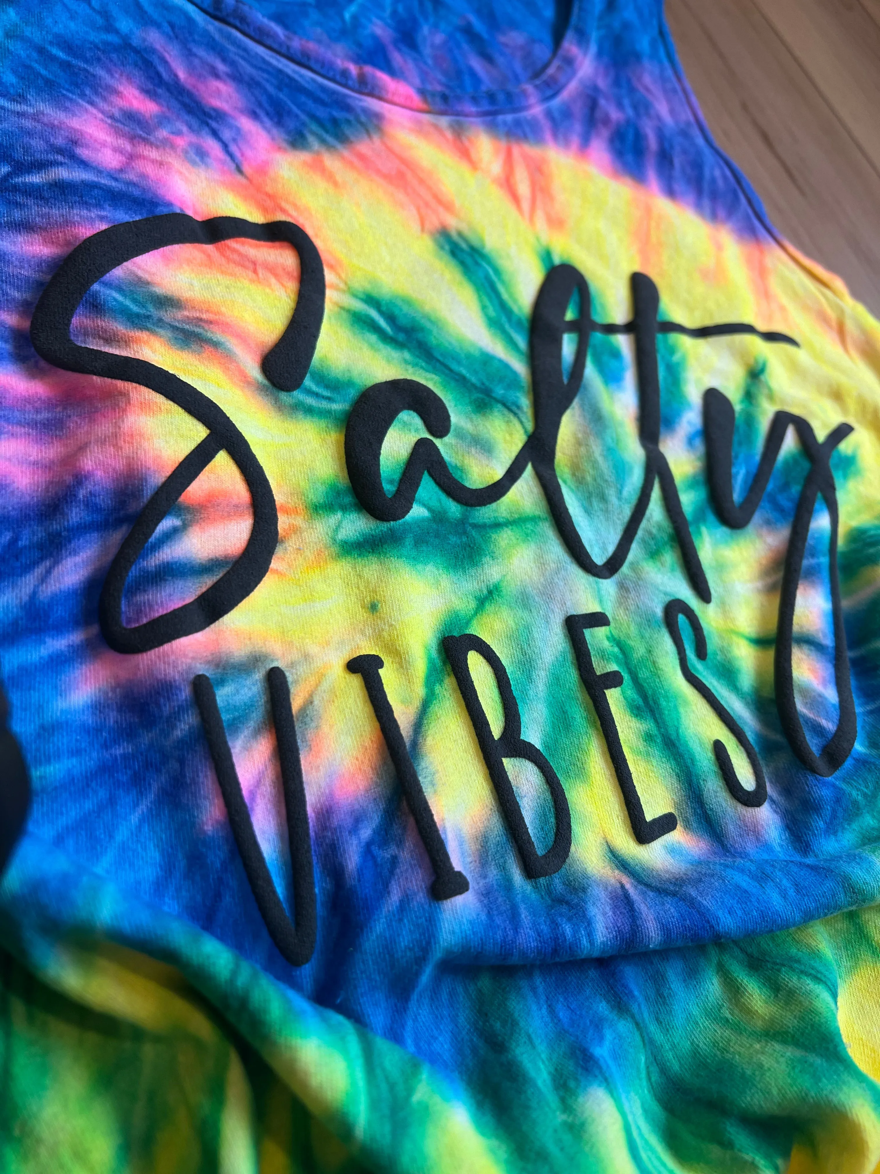 Salty Vibes PUFF Tie Dye Tank (SHIP DATE 6/14)