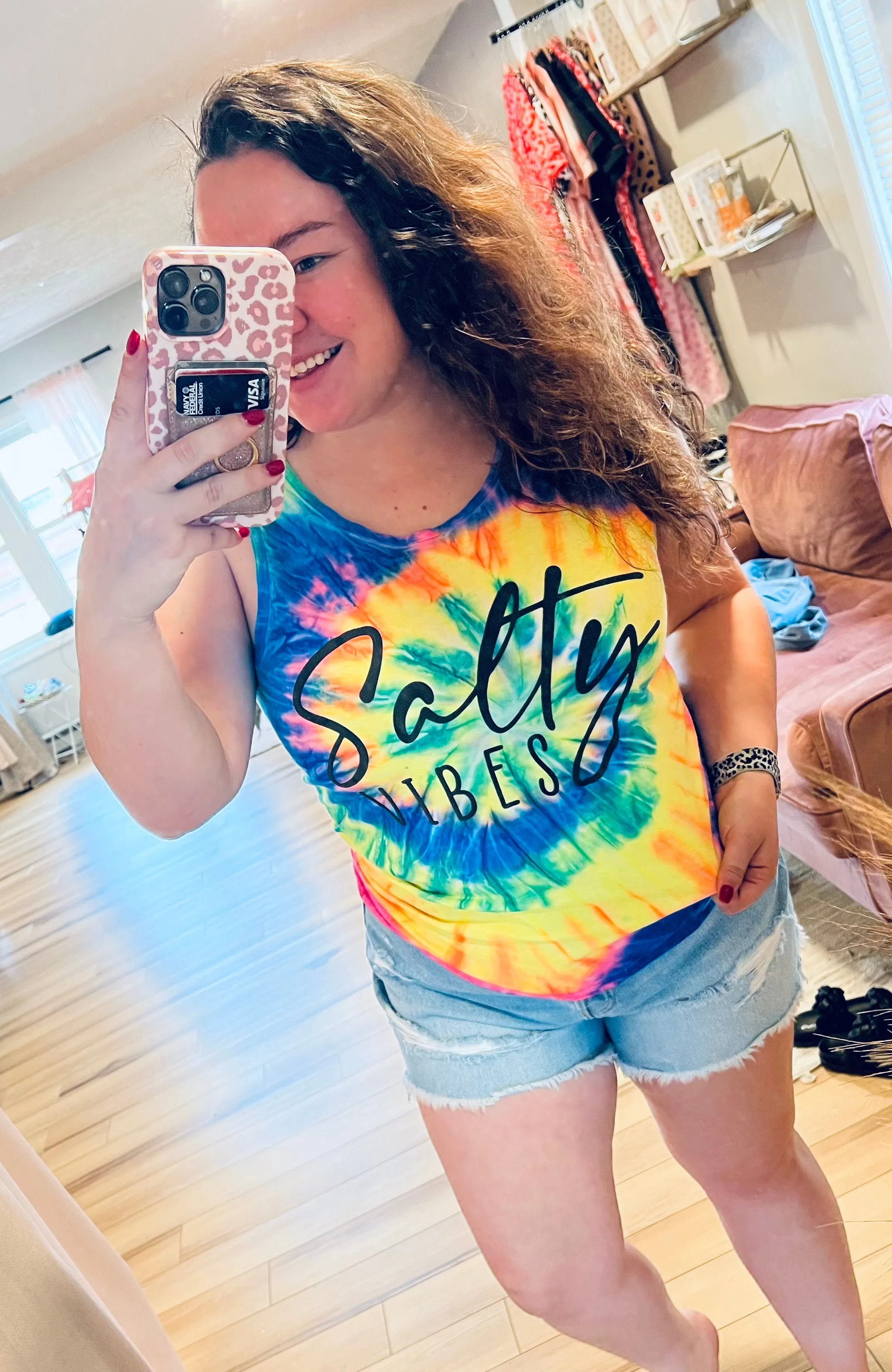 Salty Vibes PUFF Tie Dye Tank (SHIP DATE 6/14)