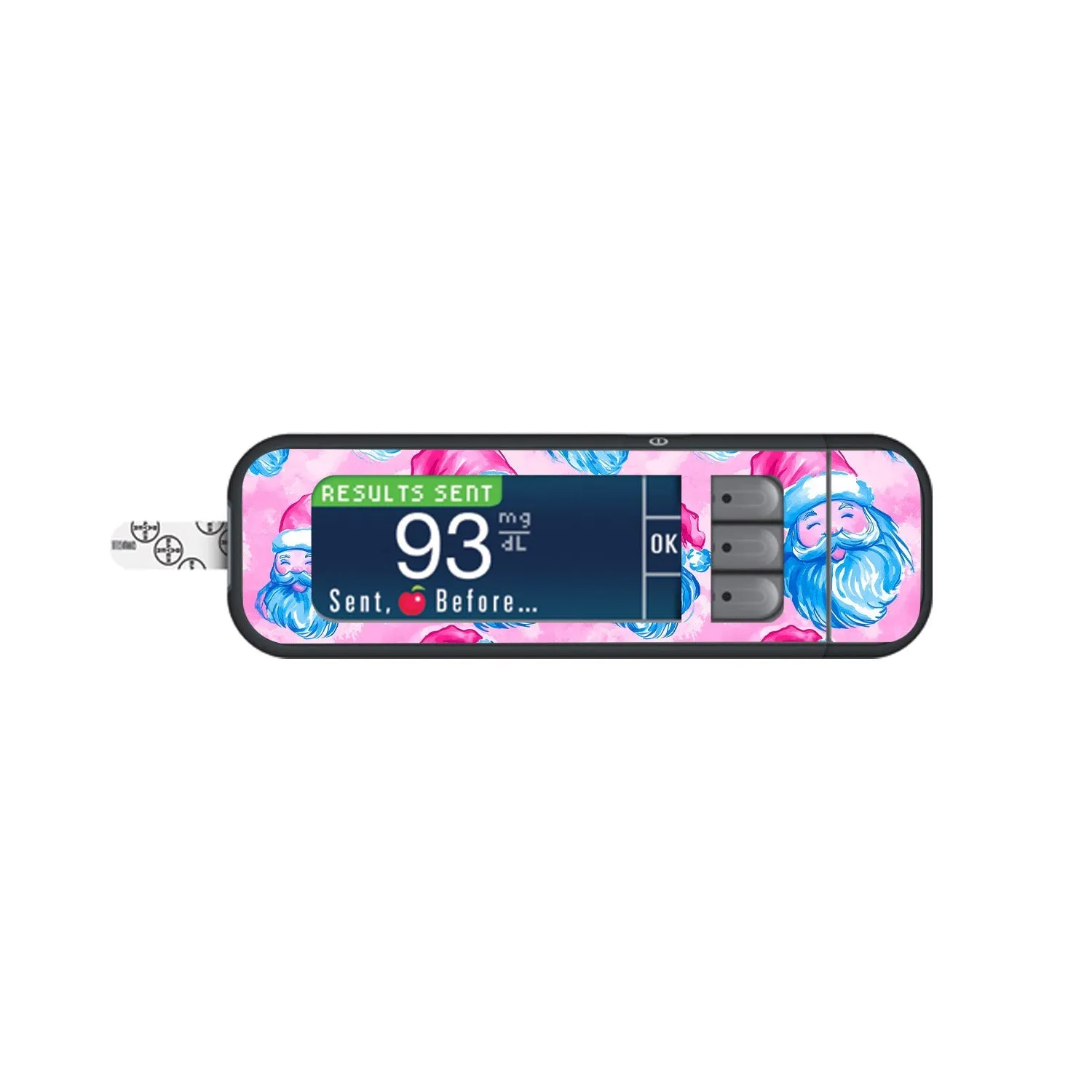 Santa Sticker for Bayer Contour Next Glucometer