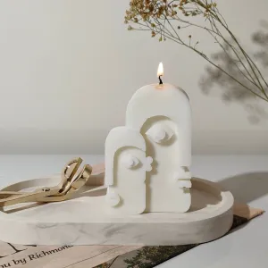Scented Abstract Dual-Face Candle: Lily of the Valley