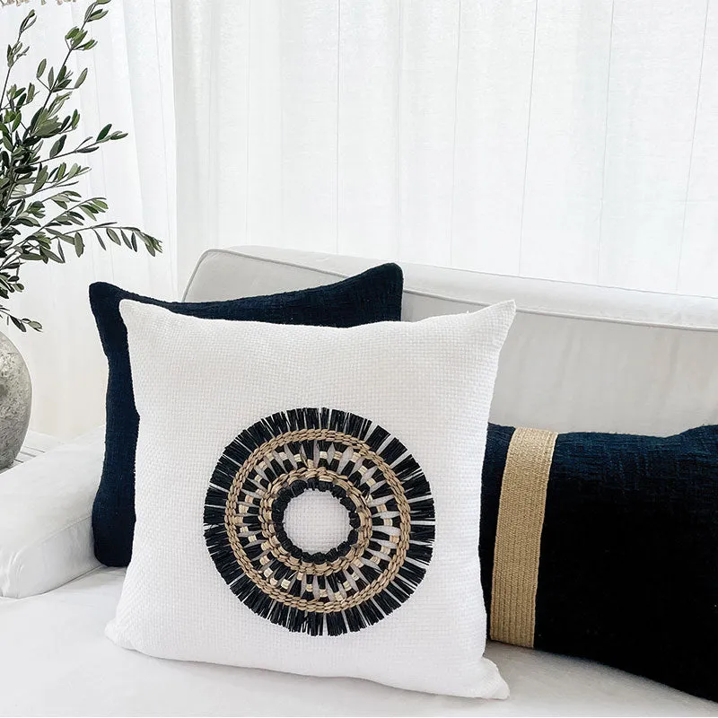 SEAGRASS DISK ROUND BLACK & NEUTRAL