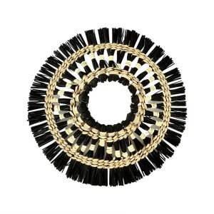 SEAGRASS DISK ROUND BLACK & NEUTRAL