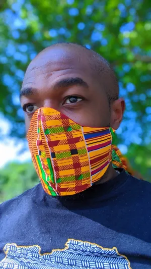 Sealsi Kente African Print Adjustable, Reusable, Reversible, Face Mask Cover