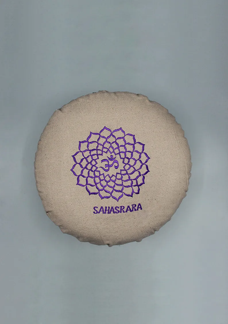 Seven Chakra Sahasrara Cotton Round Meditation Cushion