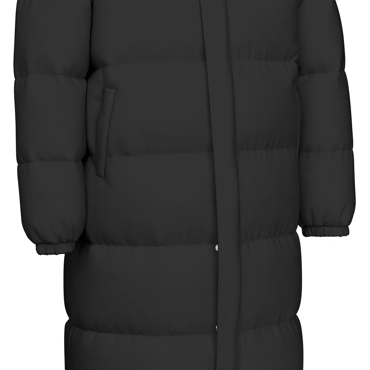 Sixty Eight 93 Logo White Black Unisex Puff Long Jacket