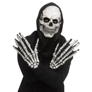 Skull Mask and Glove Set Grey