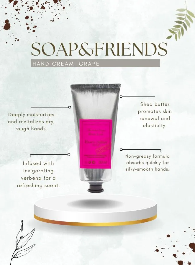 Soap&Friends Award-Winning Hand Cream 20% Shea Butter Grape - Best Beauty Buys 2016, 80 ml
