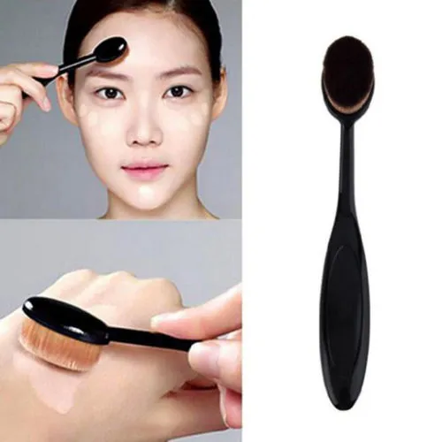 Soft Oval Cream Puff Cosmetic Toothbrush