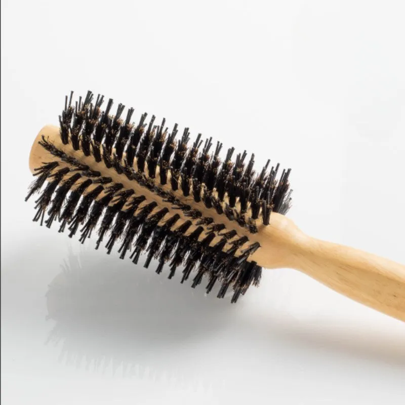 Soft Round Brush with Boar Bristles for Blow Drying