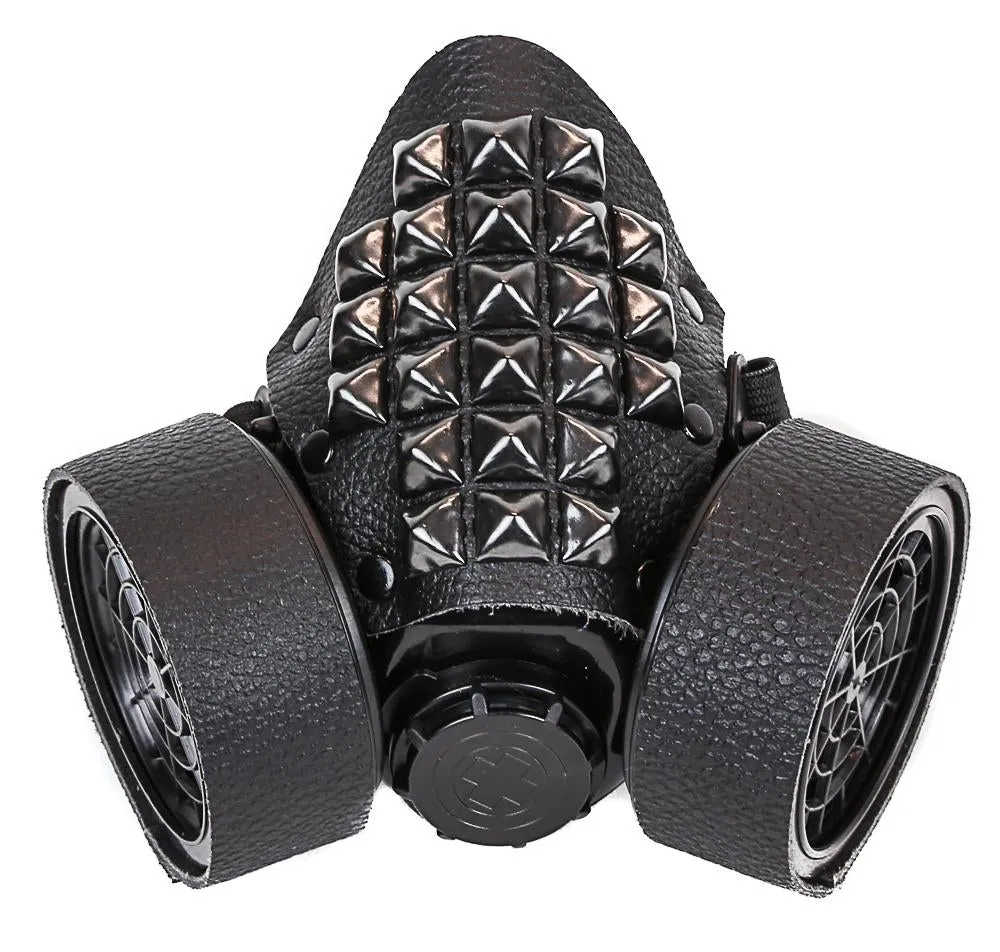 Studded Leather Gas Mask
 Pyramid Studded