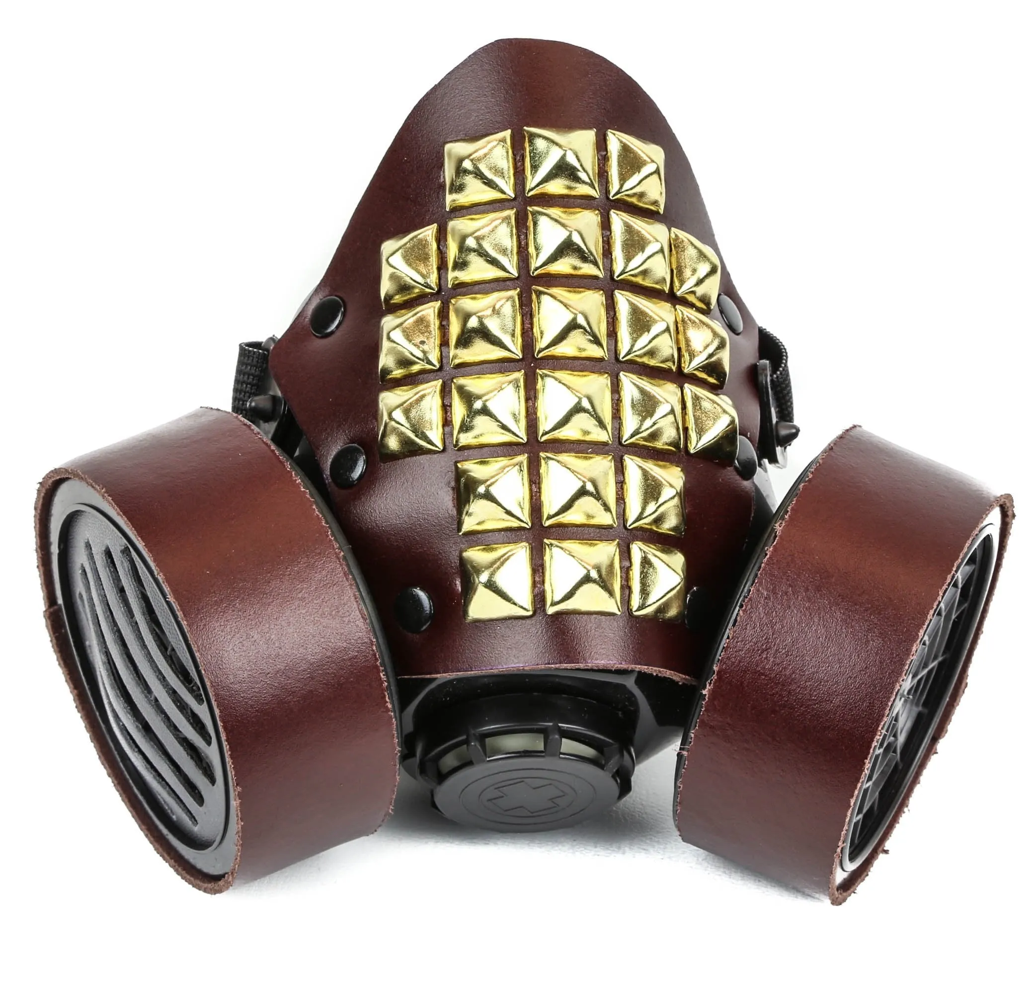 Studded Leather Gas Mask
 Pyramid Studded
