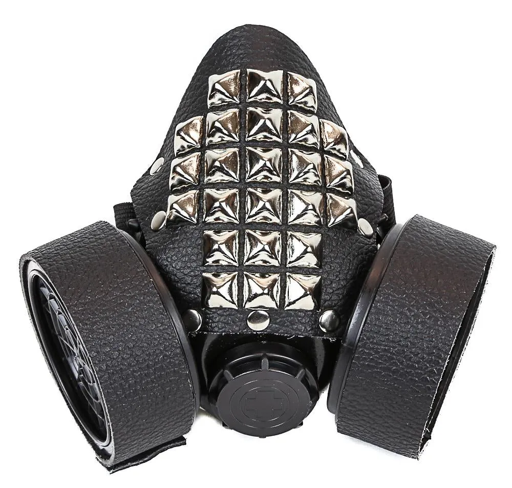 Studded Leather Gas Mask
 Pyramid Studded