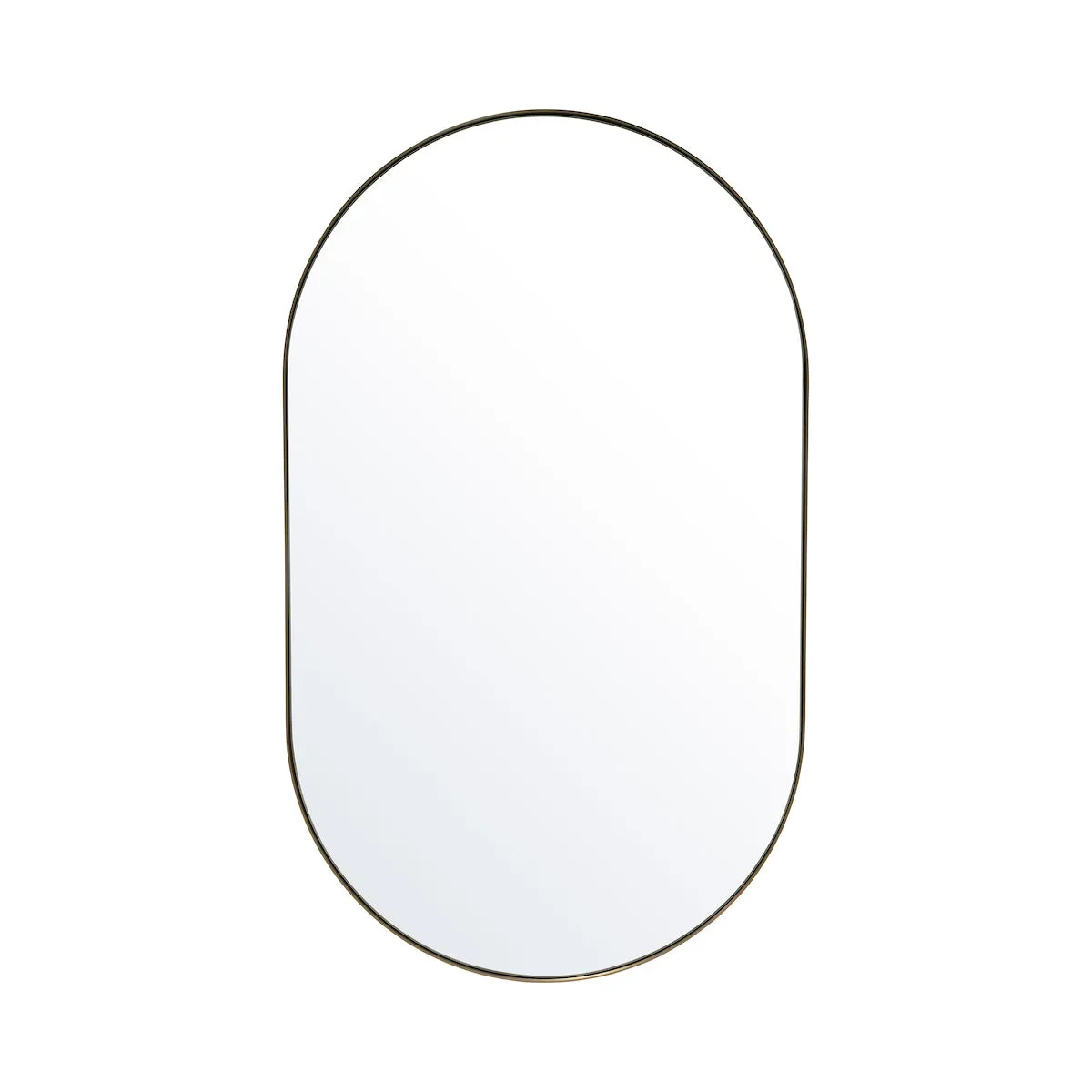 Studio Large Oval Mirror, Brass