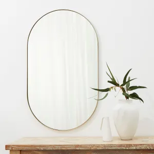 Studio Large Oval Mirror, Brass