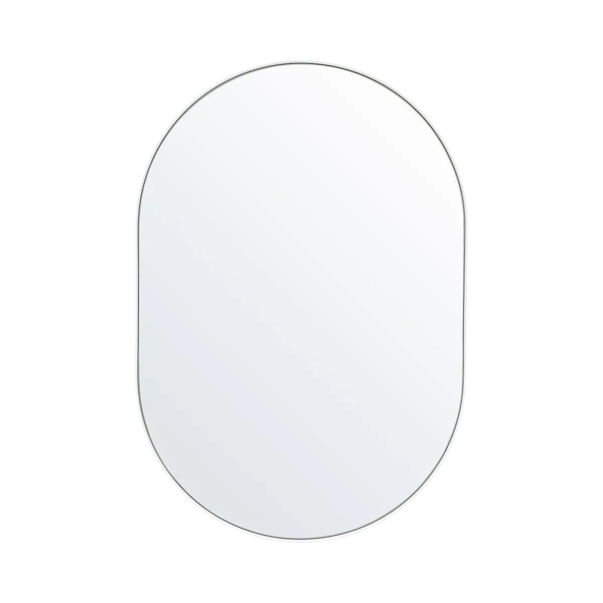 Studio Small Oval Mirror, White
