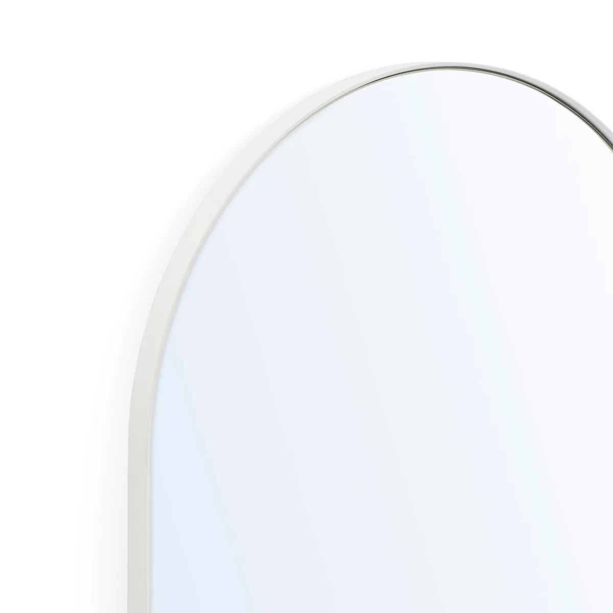 Studio Small Oval Mirror, White
