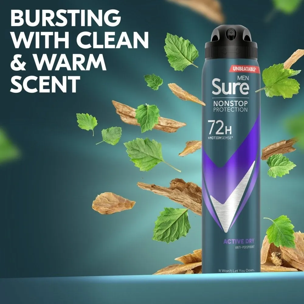 Sure Men's Anti-Perspirant Deodorant Spray Variety Pack 3 x 250ml