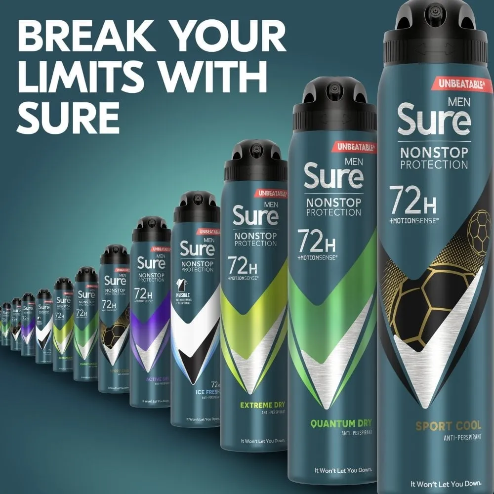 Sure Men's Anti-Perspirant Deodorant Spray Variety Pack 3 x 250ml