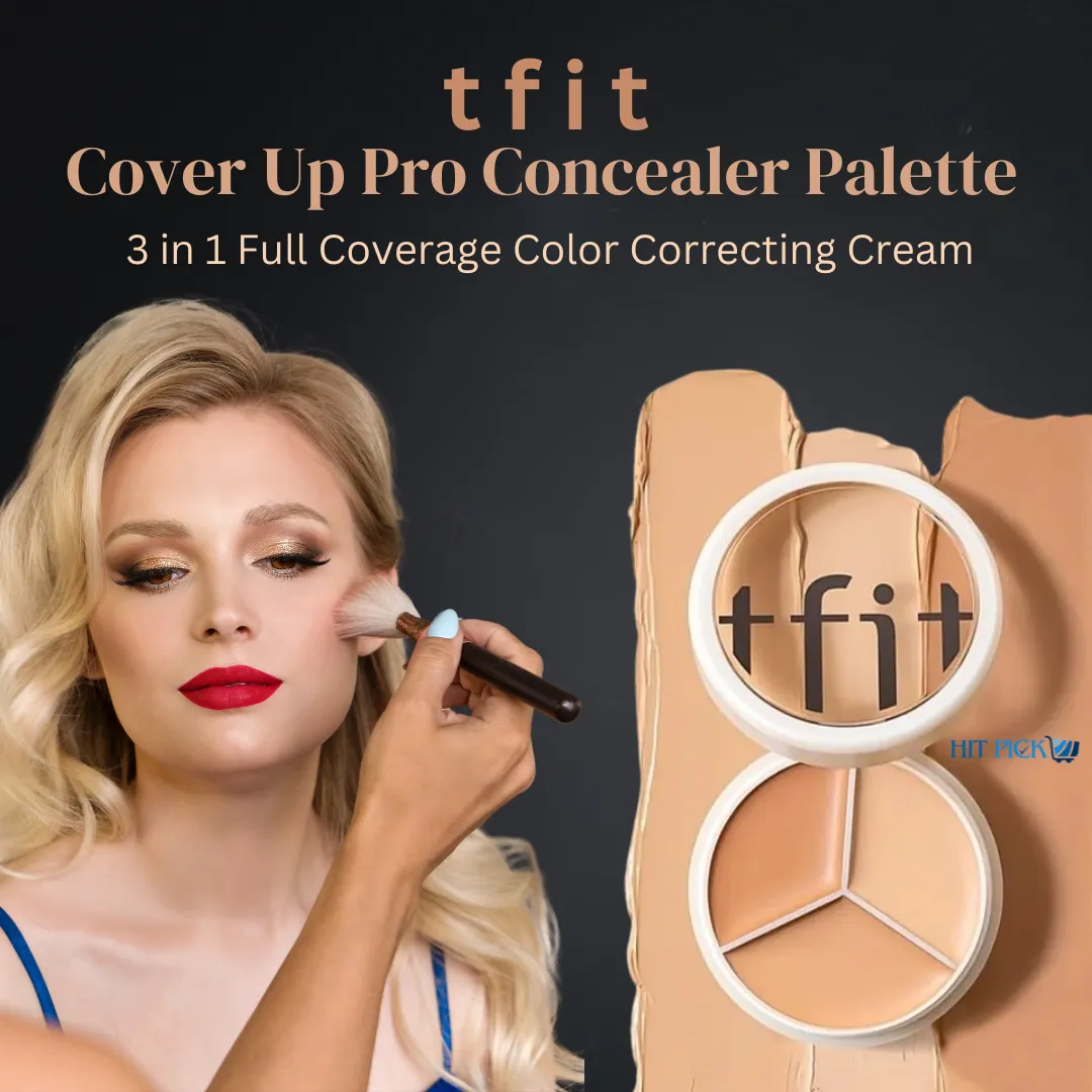 Tfit Cover Up Pro Concealer Palette 3 in 1 Full Coverage Color Correcting Cream