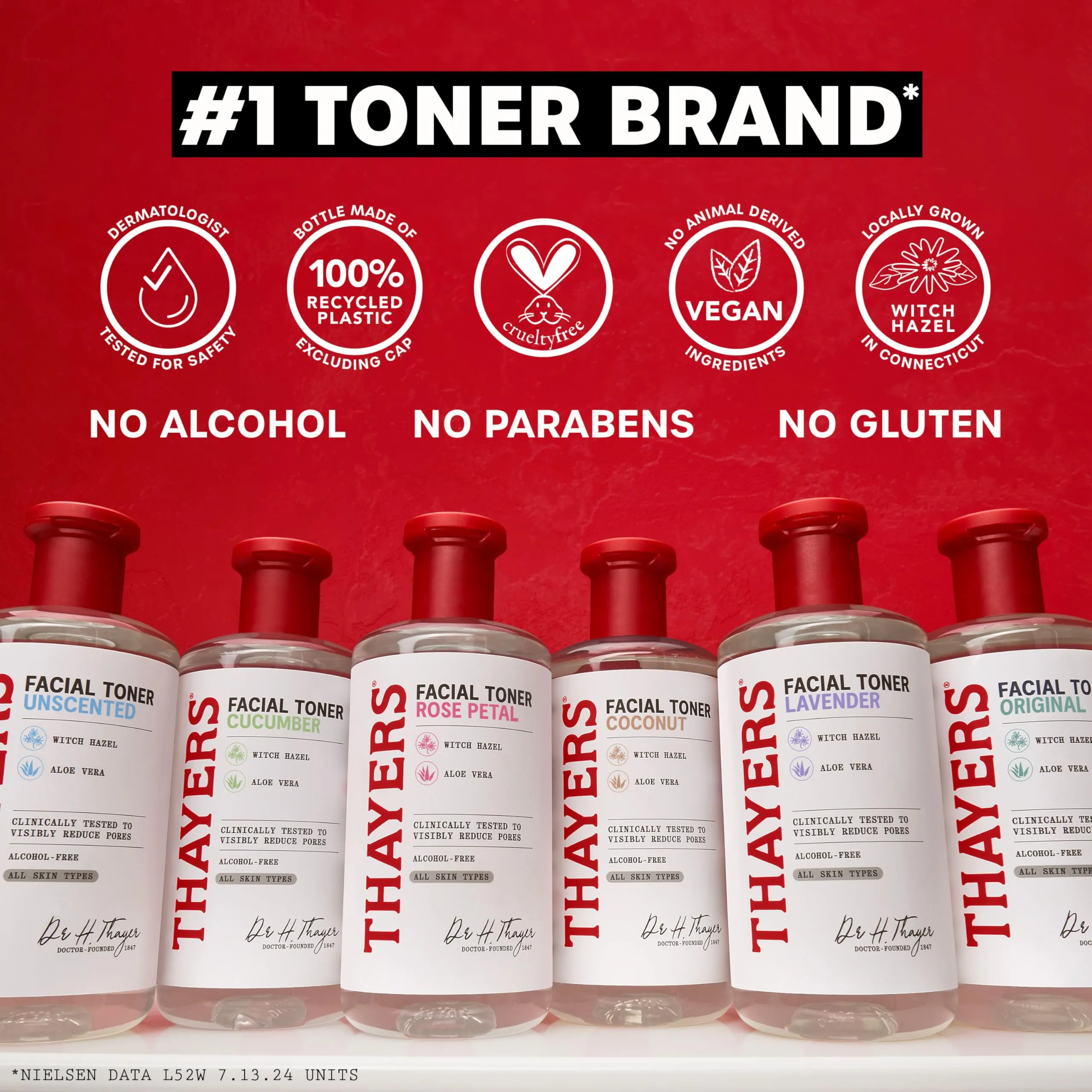 Thayers 2% AHA Exfoliating Toner with Glycolic Acid, Lactic Acid and Witch Hazel, Smoothing and Pore Refining Skin Care for All Skin Types, 355 ML
