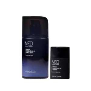The Face Shop Neo Classic Homme Black Essential Emulsion 110 ml   Toner 30 ml مستحلب مرطب للبشرة مع تونر حجم ميني من ذا فيس شوب