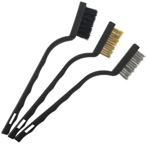 Tork Craft Mini Brush Set 3Pc Brass Stainless Nylon In Blister