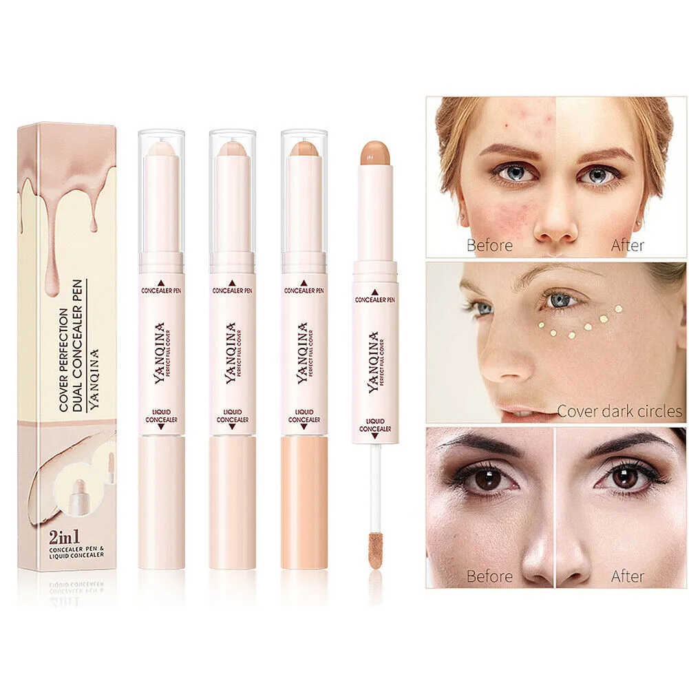 US 2-in-1 Dual Head Stick Liquid Concealer Hydrating Contouring Full Matte Cover
