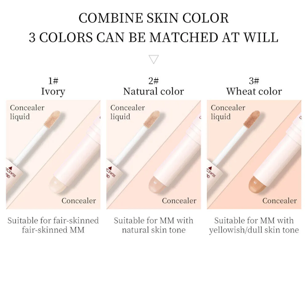 US 2-in-1 Dual Head Stick Liquid Concealer Hydrating Contouring Full Matte Cover