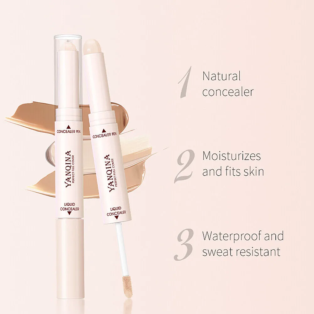 US 2-in-1 Dual Head Stick Liquid Concealer Hydrating Contouring Full Matte Cover