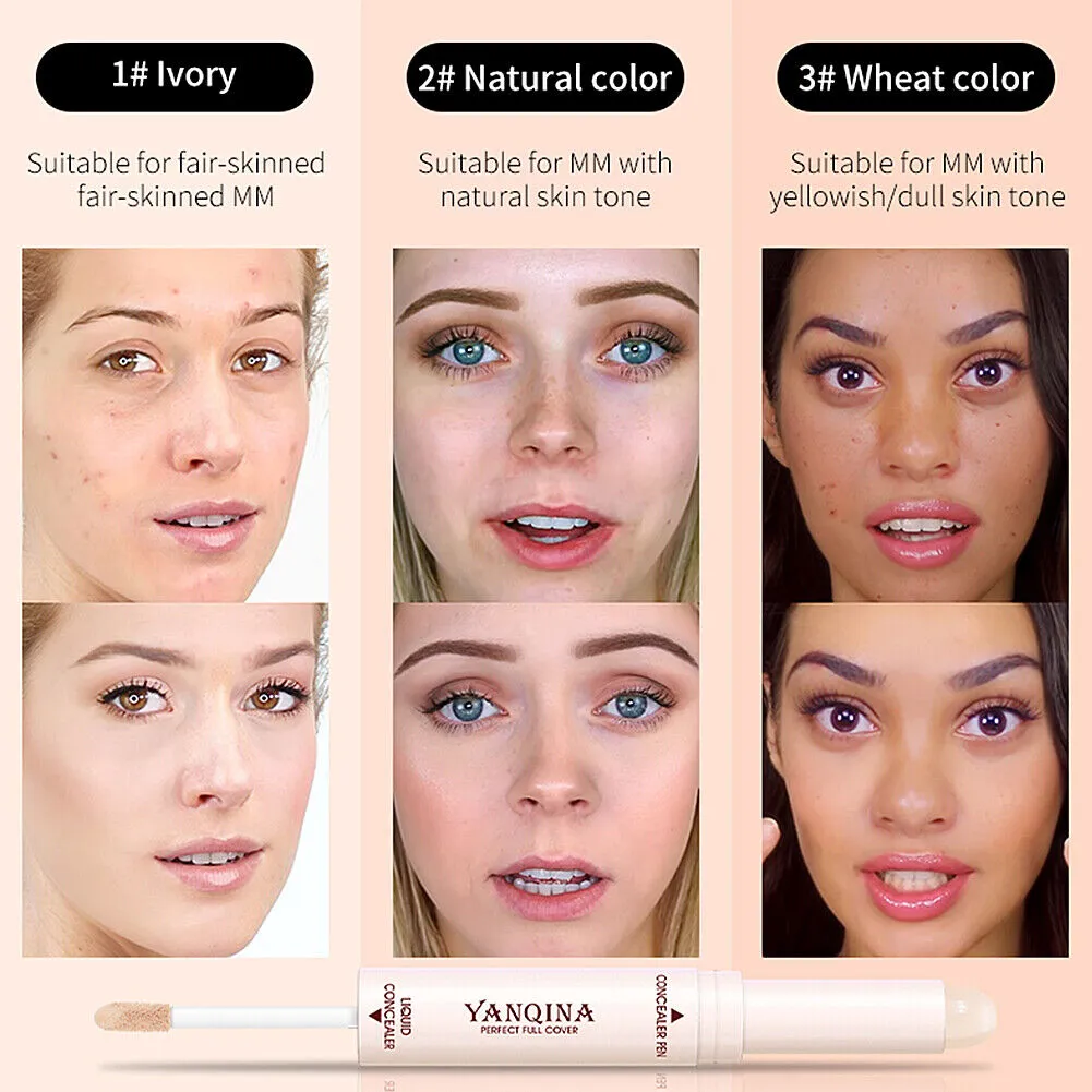 US 2-in-1 Dual Head Stick Liquid Concealer Hydrating Contouring Full Matte Cover