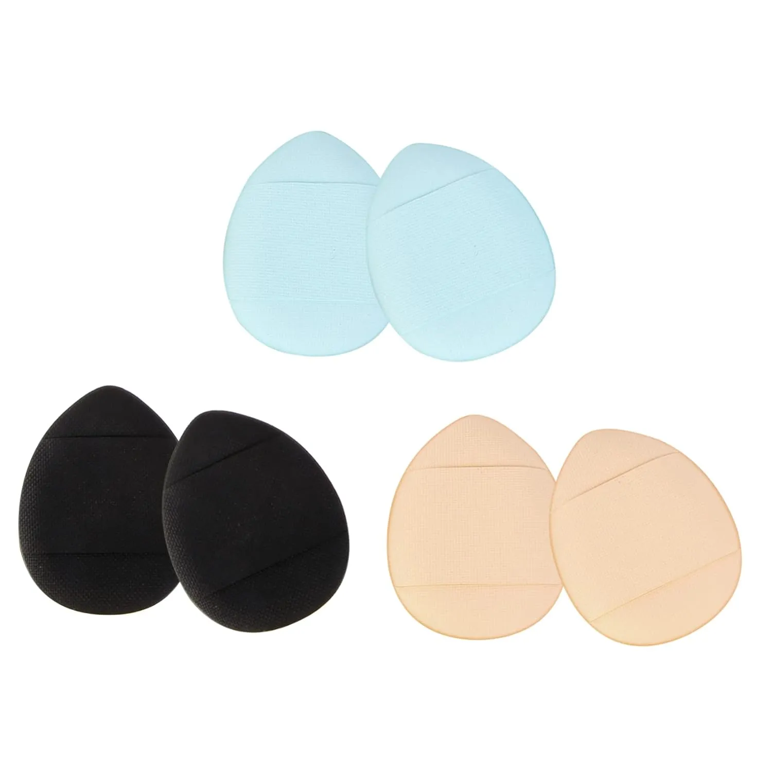 VALICLUD 6Pcs Mini Makeup Powder Finger Fluffy Face Applicators for Liquid Dry Products for Zone Use Skin Friendly for Natural Finish