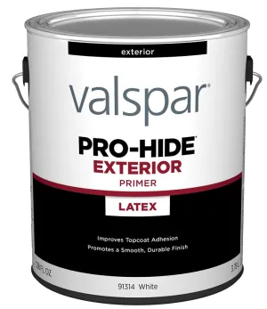 Valspar PRO-HIDE 91314 Series 028.0091314.007 Exterior Primer, White, 1 gal, Metal Pail :GAL: QUANTITY: 4