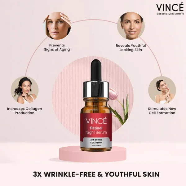 Vince Retinol Night Serum Anti Wrinkle 30ml