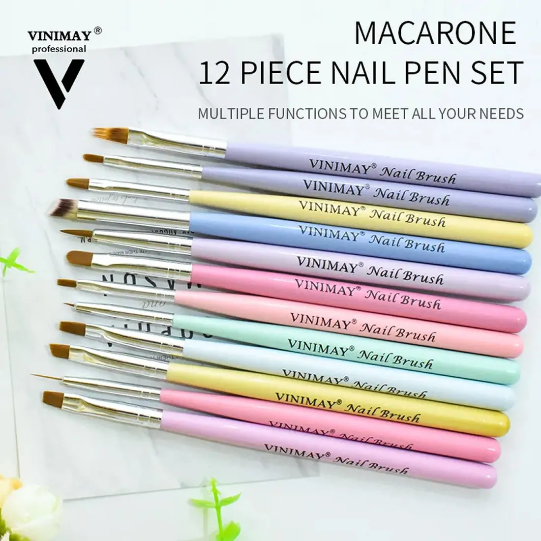 VINIMAY - Professional 12IN1 Nail Art Brush Set