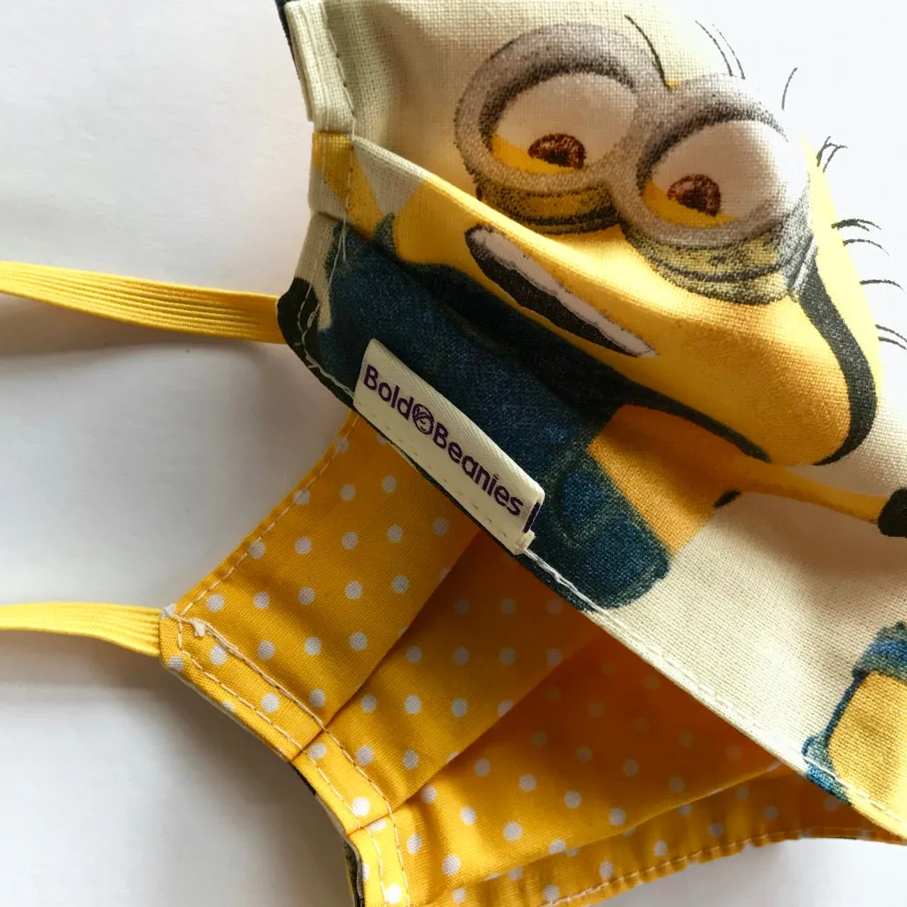 Washable Cotton Face Mask Covering Minions
