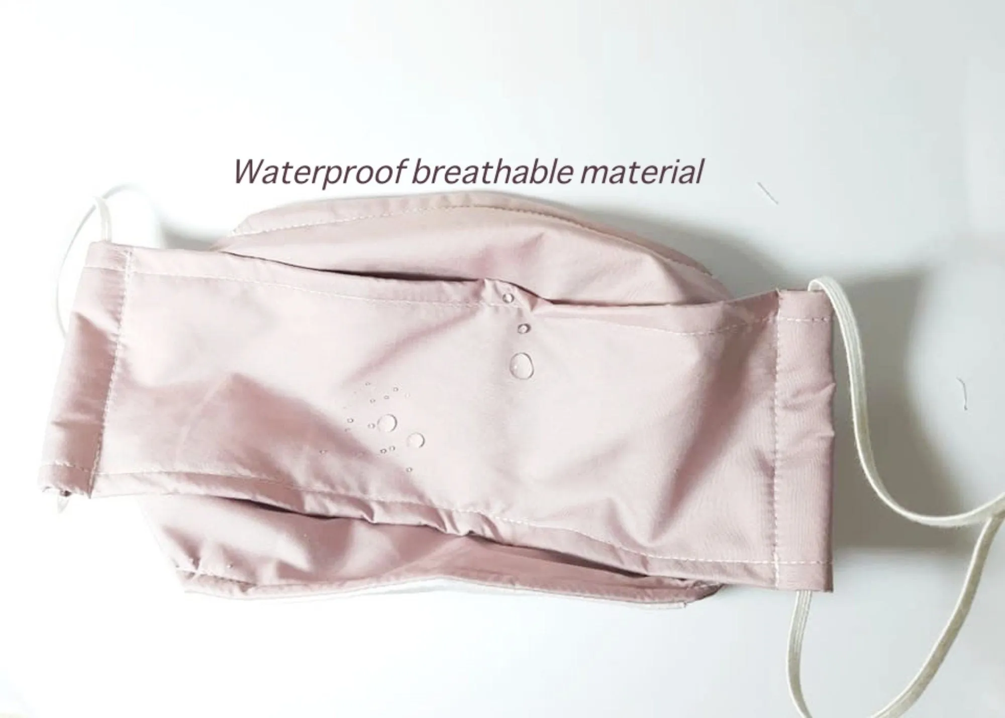 Washable Face Mask With Filter Pocket, 3- Layered Waterproof Mask, Adult Woman, Man, Kid Size