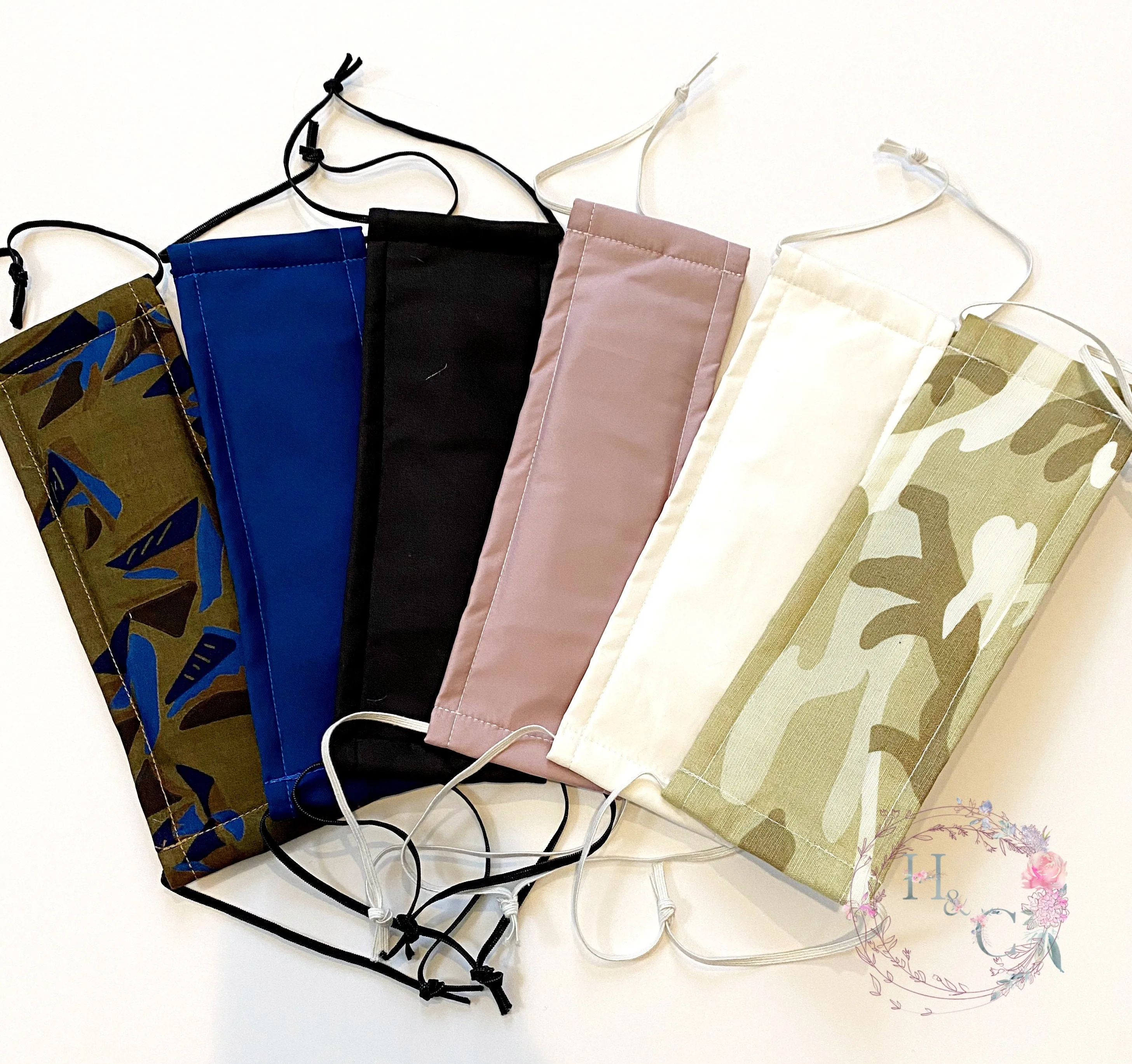 Washable Face Mask With Filter Pocket, 3- Layered Waterproof Mask, Adult Woman, Man, Kid Size