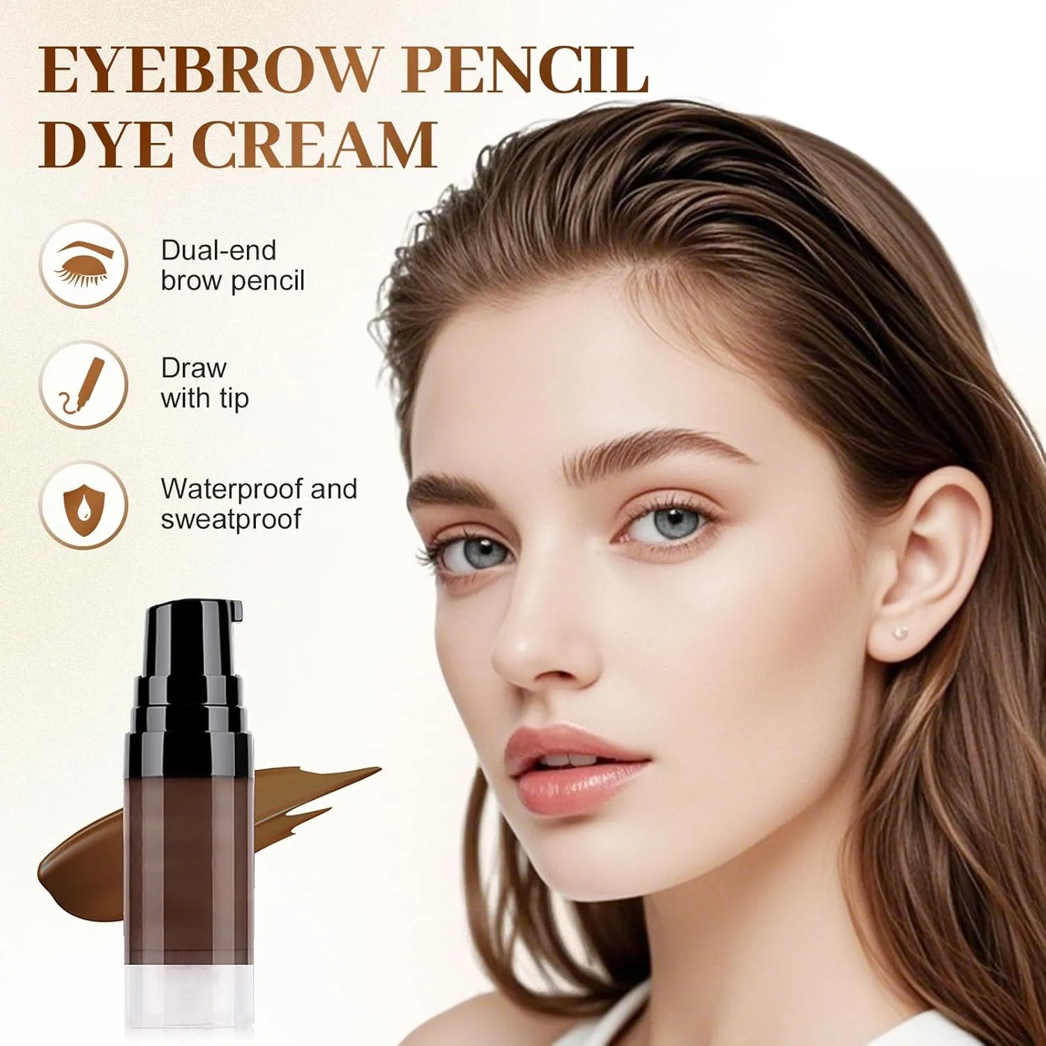 Waterproof Brow Gel, 2025 New 3D Eyebrow Gel Long Lasting Eyebrow Makeup, 24 Hours Waterproof Highly Liquid Eye Brow Makeup Kit (Light Brown)
