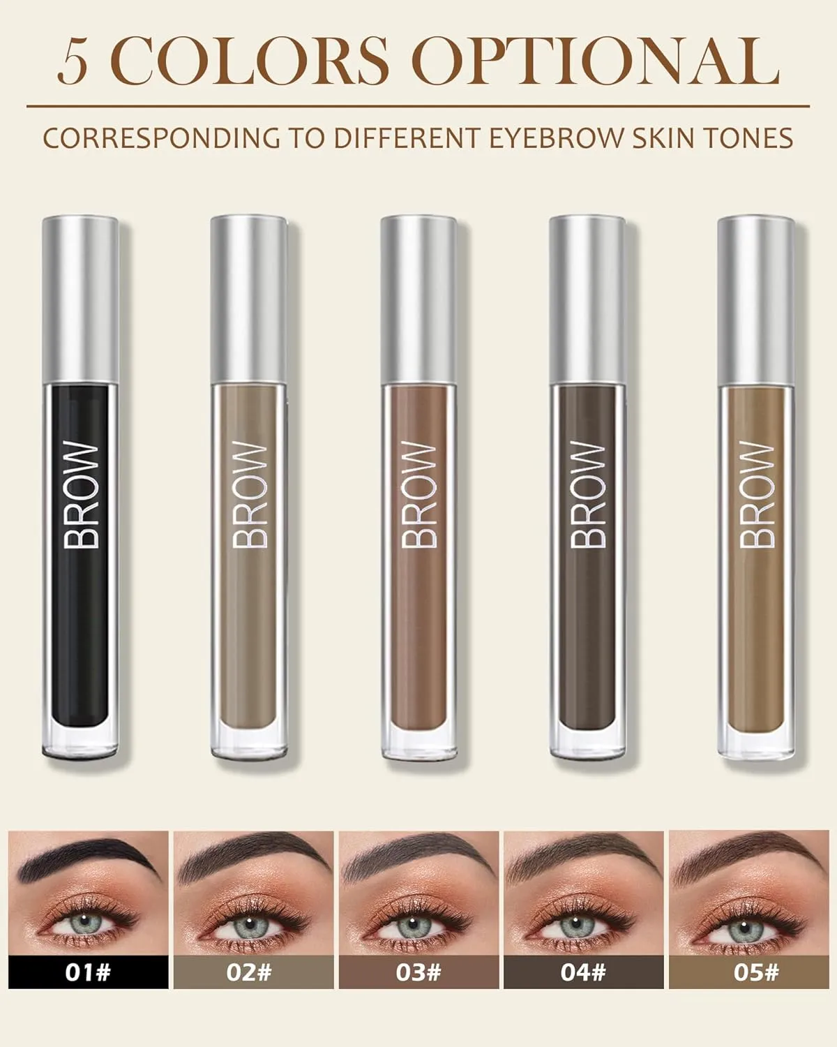 Waterproof Tinted Brow Gel- Black Tinted Thickening Eyebrow Gel, Brow Fast Sculpt Volumizing Eyebrow Glue, Long-Lasting Transfer-Proof Eyebrow Mascara Makeup, with Brow Razor & Brush (0.106 Oz)-01#