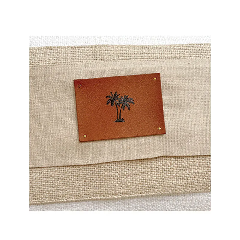 WHITE CUSHION WITH LEATHER PALM PATCH
