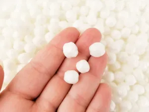 White Marshmallow Style Foam Beads for Slime, 4 cups by volume